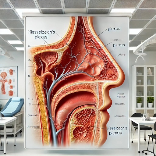 鼻の構造とキーゼルバッハ部位の図解